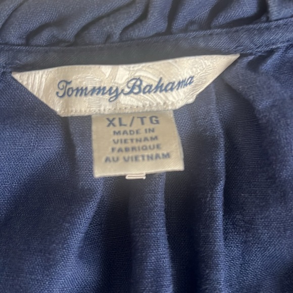 Womens Tommy Bahama Linen sleeveless navy blouse - XL- non smoking/no pets - Picture 3 of 5